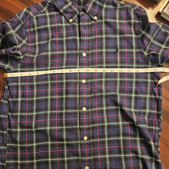 Ralph Lauren Boy Tartan Plaid Button Down Long Sleeve Shirt Navy L (14-16) - Picture 8 of 11